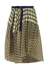 Sacai OMBRE CHECK PLEATED SKIRT YELLOW